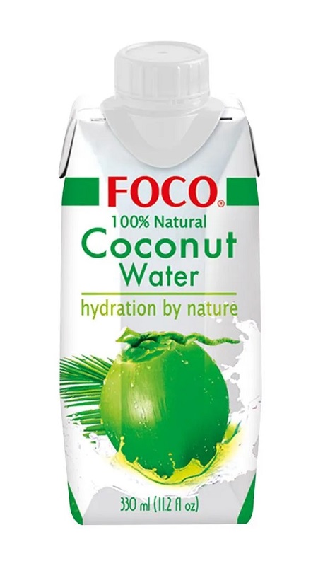 Acqua di cocco pura da bere Foco 330ml.